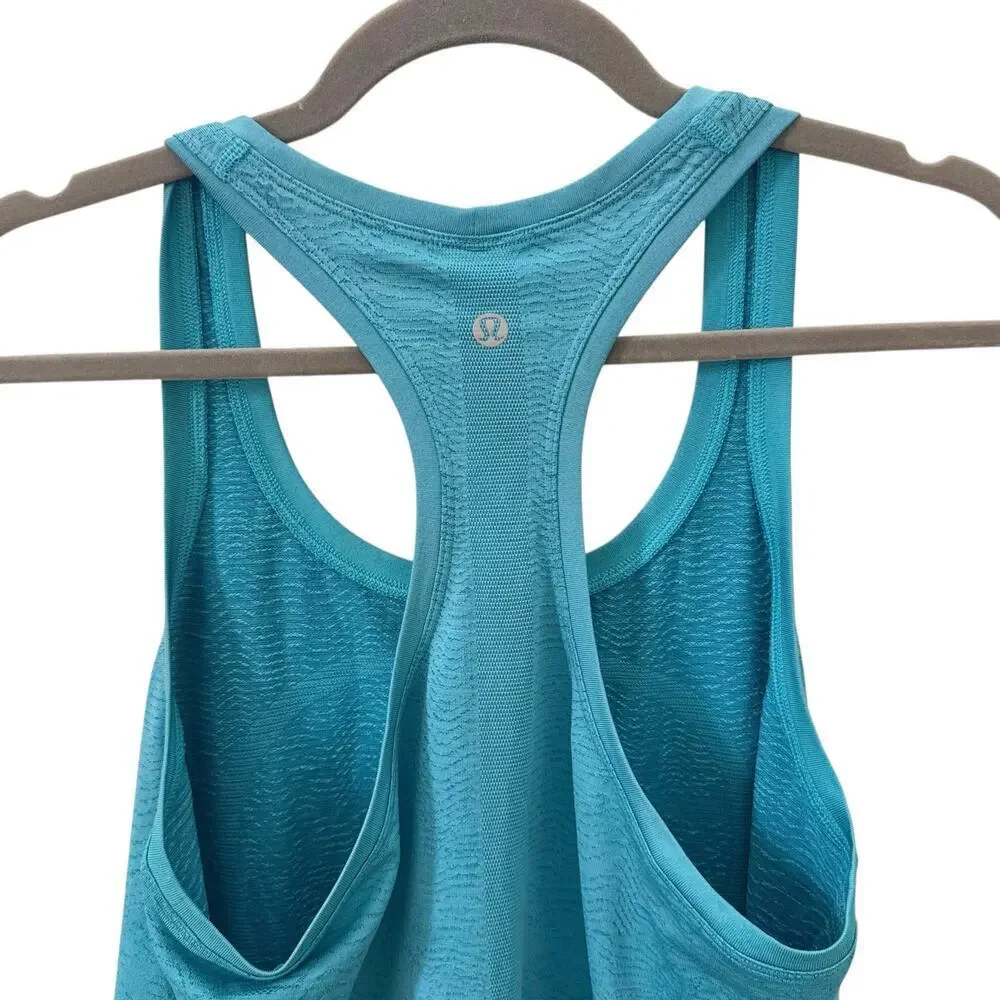 Lululemon Swiftly Tech Racerback 2.0 Tank Ripple Wave Turquoise Tide Blue Size 8 - Picture 9 of 9
